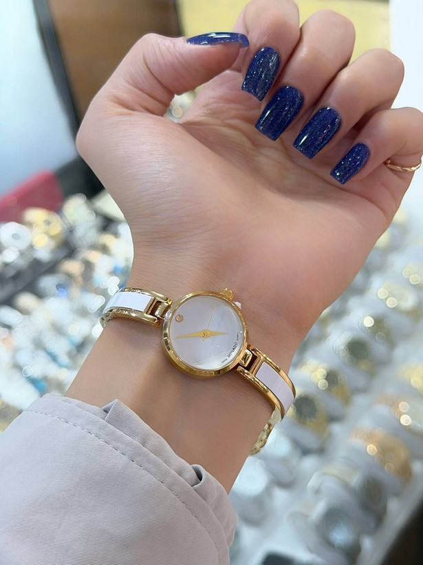 ساعت مچی زنانه دخترانه سرامیکی بند استیل ظریف مدل کلاسیک