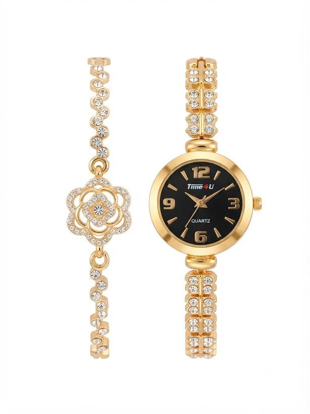 ساعت مچی زنانه برند Time4u به همراه دستبند ست نگیندار ظریف